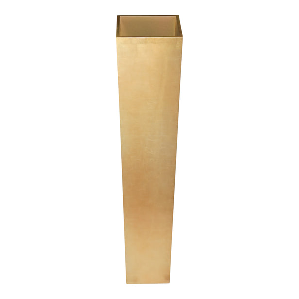 Tapered Wood Floor Vase - Solid Gold