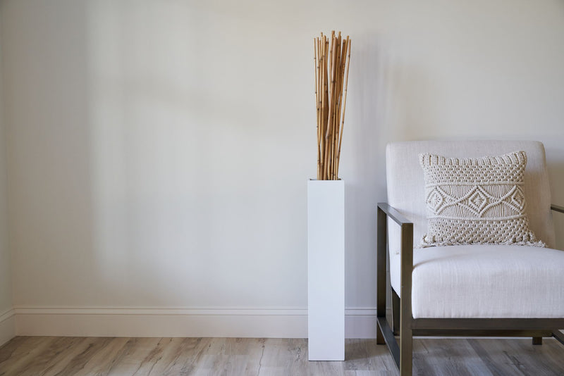 Rectangle Tall Floor Vase - Solid White