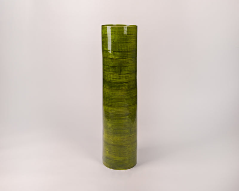 27'' Bamboo Cylinder Floor Vase - Forest Green