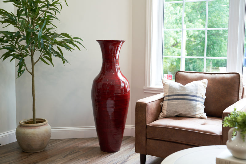 Classic Red Oil Floor Vase