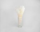 Bulk dried natural white baby’s breath Stardust gypsophila bunches in striped vase.