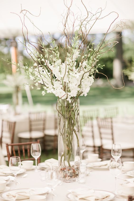 Curly Willow Branch Wedding Centerpiece