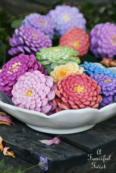 Easter Rainbow Pine Cone Bouquet