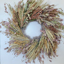 Handmade Dried Flower Wreath - Grains