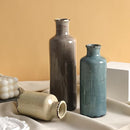 CUCUMI Ceramic Flower Vases Set of 3, Rustic Coastal Home Decor for Farmhouse Shelves, Ocean Beach Style, Mantle, Fireplace, Coffee Table, Shelf for Living Room