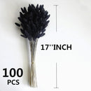 115 PCS Black Bunny Tail Bouquet, Boho Table Decor, Black Bunny Tails Dried Flowers, Dried Pampas Grass for Weddings, Home Decor, Rustic Parties, and Baby Shower Decorations