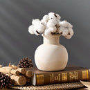 SIDUCAL Ceramic Rustic Farmhouse Vase | 6 Inch Pottery Decorative Boho Flower Vase for Home Decor, Table, Living Room, Bathroom Decoration, Shelf Decor, Mantel, Wedding, White