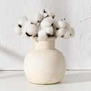SIDUCAL Ceramic Rustic Farmhouse Vase | 6 Inch Pottery Decorative Boho Flower Vase for Home Decor, Table, Living Room, Bathroom Decoration, Shelf Decor, Mantel, Wedding, White