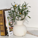 SIDUCAL Ceramic Rustic Farmhouse Vase | 6 Inch Pottery Decorative Boho Flower Vase for Home Decor, Table, Living Room, Bathroom Decoration, Shelf Decor, Mantel, Wedding, White