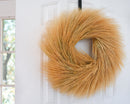 Extra large 26-inch dried natural wheat wreath in blond golden tones for wholesale bulk decor.