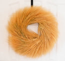 19-inch natural blond wheat wreath with dried, full, textured stalks in bulk wholesale style.
