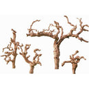 Bulk dried natural grapewood branches with sandblasted textured finish in varying sizes.