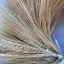 Extra large natural wheat wreath in blond golden tones with dried, textured wheat stalks, ideal for wholesale bulk decoration.