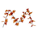 6' Faux Orange Maple Leaf Garland LED 24WW