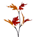 6' Faux Orange Maple Leaf Garland LED 24WW