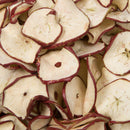 Bulk dried natural apple slices with red edges, perfect for wholesale floral and fruit supplies.