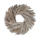 17" dried natural canna leaf wreath with layered, textured leaves in neutral tones, wholesale bulk-friendly.