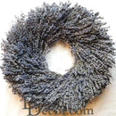 18" round lavender wreath made of dried natural flowers for wholesale and bulk decor.