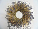 22" dried wheat and lavender wreath with natural bulk dried floral accents.