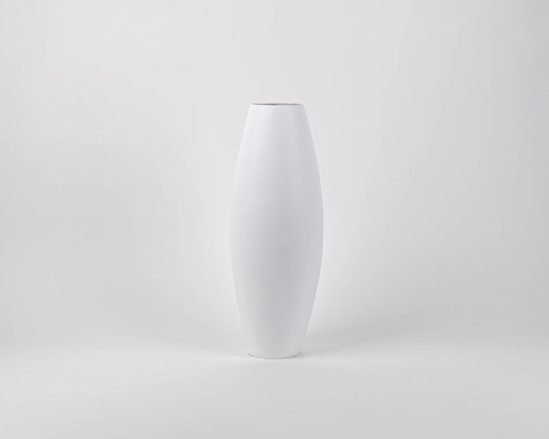 Small Bamboo Floor or Table Vase Handmade Vase  | Matte White