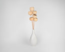 Natural dried bell cups on stems arranged in a white vase, wholesale bulk decor.