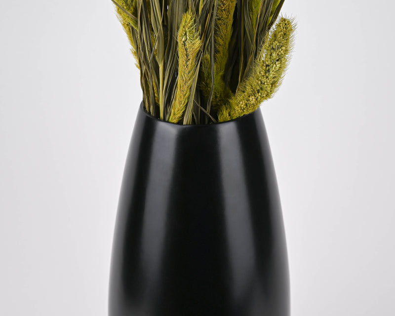 Small Bamboo Floor or Table Vase Handmade Vase | Matte Black