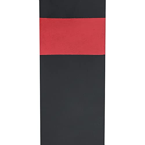 Rectangle Tall Floor Vase | Black with Red Accent