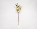 41" dried cherry blossom spray with cream blooms on two slender stems, natural look for wholesale bulk arrangements.
