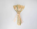 Bundle of dried natural wheat stems tied with raffia, wholesale bulk case of eight.