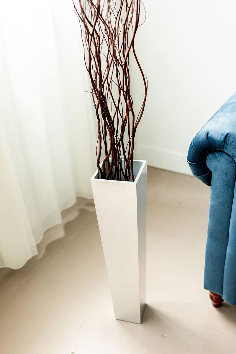 36 Tapered Tall Floor Vase | Set of 2 | Solid White
