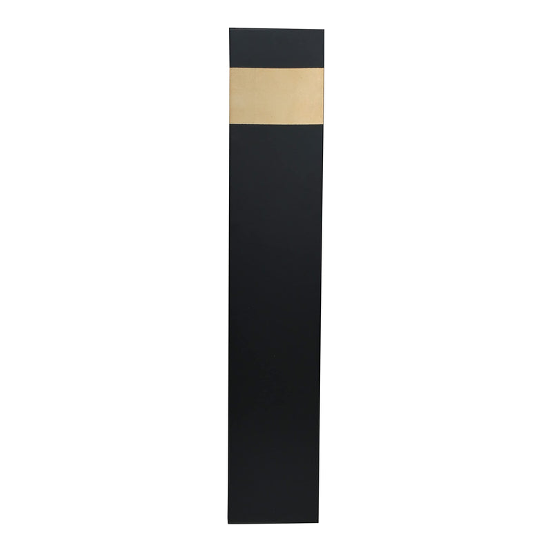 Rectangle Tall Black Floor Vase - Gold Accent