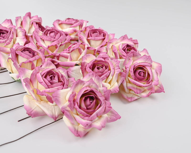 Beautiful Parchment Roses - Wood Roses | 10 Bunches | Rose