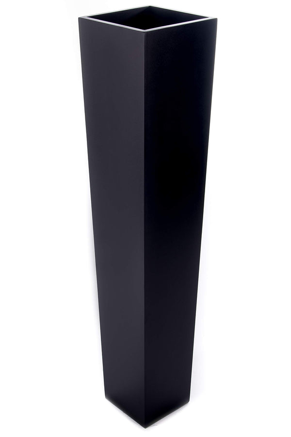 Tapered Wood Floor Vase - Solid Black