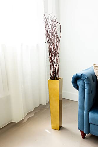 Rectangle Wood Floor Vase | Solid Colors Available
