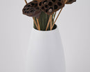 Matte white small bamboo floor vase holding dried natural stems, ideal for wholesale bulk arrangements.