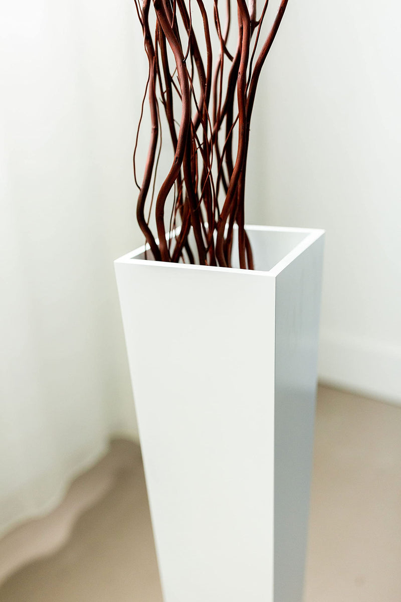 36 Tapered Tall Floor Vase | Set of 2 | Solid White