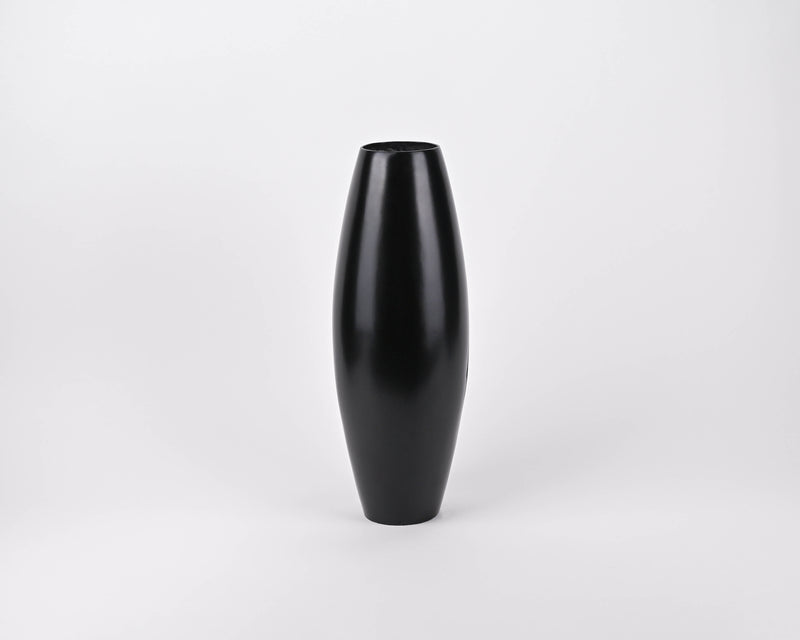 Small Bamboo Floor or Table Vase Handmade Vase | Matte Black