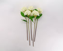 Bundle of six white dried hydrangea stems with natural green leaves, ideal for wholesale bulk floral arrangements.