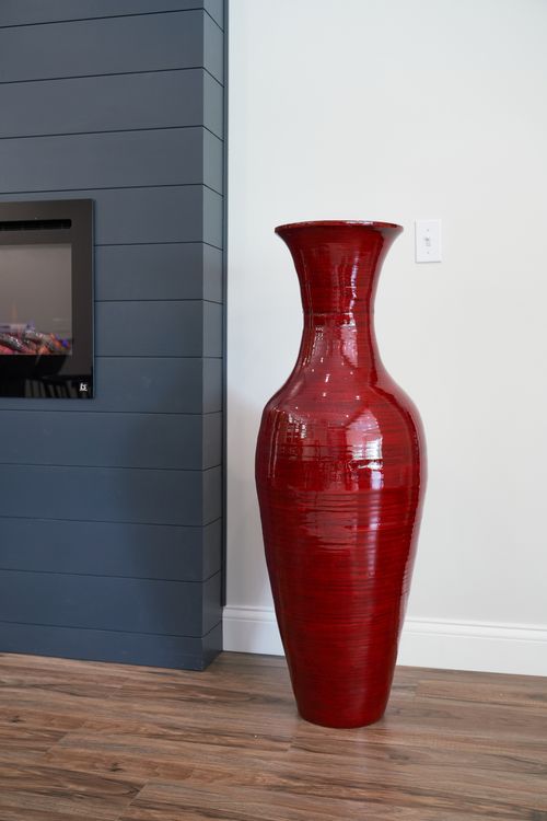Classic Red Oil Floor Vase
