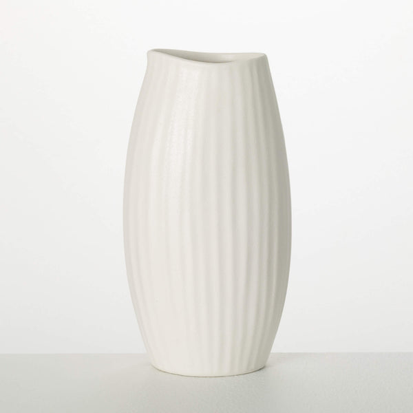White Shell Textured Vase