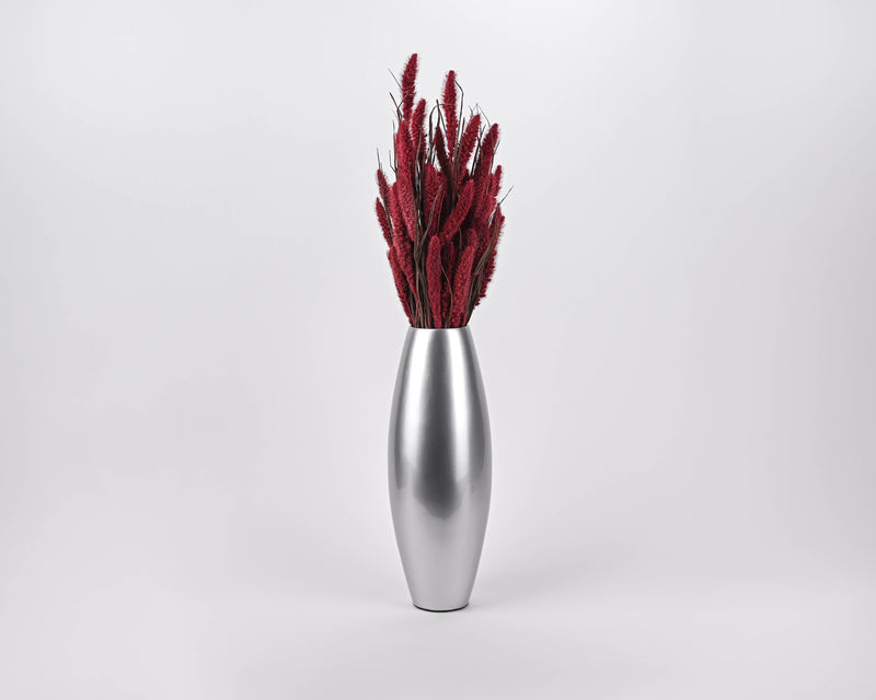 Small Bamboo Floor or Table Vase Handmade Vase  | Silver