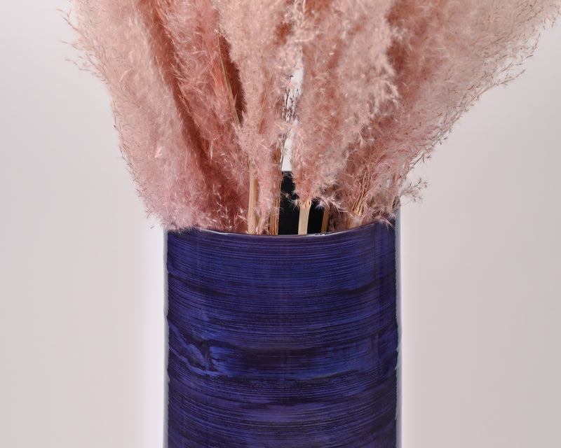 27'' Bamboo Cylinder Floor Vase - Blue