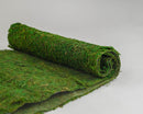 Rolled dried green moss table runner showcasing natural texture for wholesale bulk use.