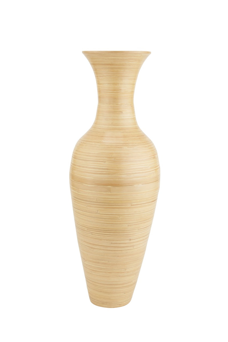 36-In Tall Classic Handmade Bamboo Floor Vase | Natural