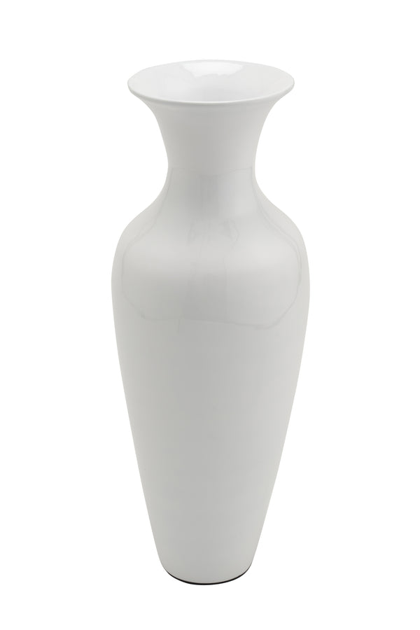 Classic Bamboo Floor Vase | White Lacquer Finish
