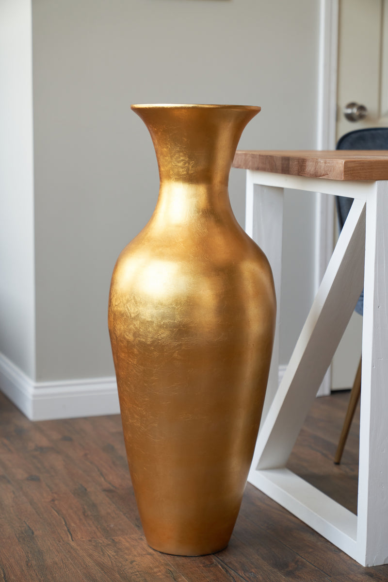Gold floor vase sales