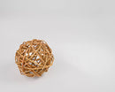 Natural tan curly willow decorative ball made of dried wood in wholesale bulk style.