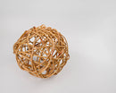 Natural tan curly willow decorative ball made of dried twigs, wholesale bulk style.