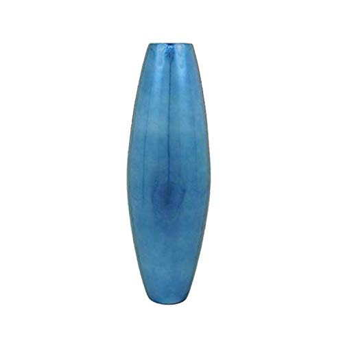 Handmade Bamboo Floor Vase - Cylinder Design | Blue