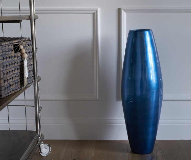 27 Bamboo Cylinder Floor Vase - Blue